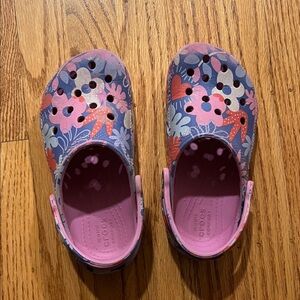 CROCS Kids Floral Sandals - Pink and Blue
